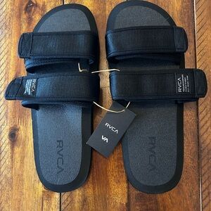 RVCA Black Slide Sandals with Tag